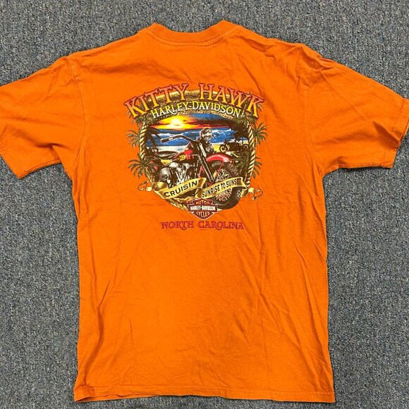Harley Kitty Hawk NC Sz L Pocket T Shirt - Picture 7 of 9